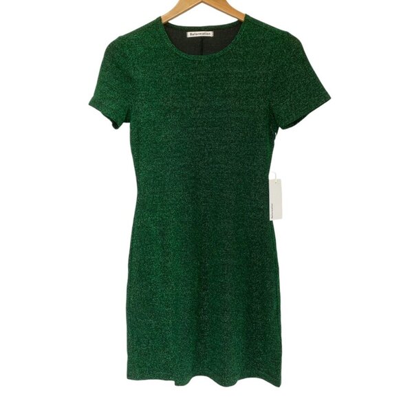 Reformation Amina Metallic Dress in Green - Picture 9 of 12